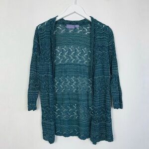 Laura Scott Textured Open Front Cardigan Size Small